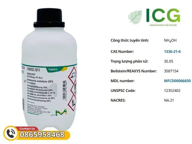 خرید محلول آمونیاک ۲۸–۳۰ درصد مرک | Merck EMSURE | گرید آزمایشگاهی
